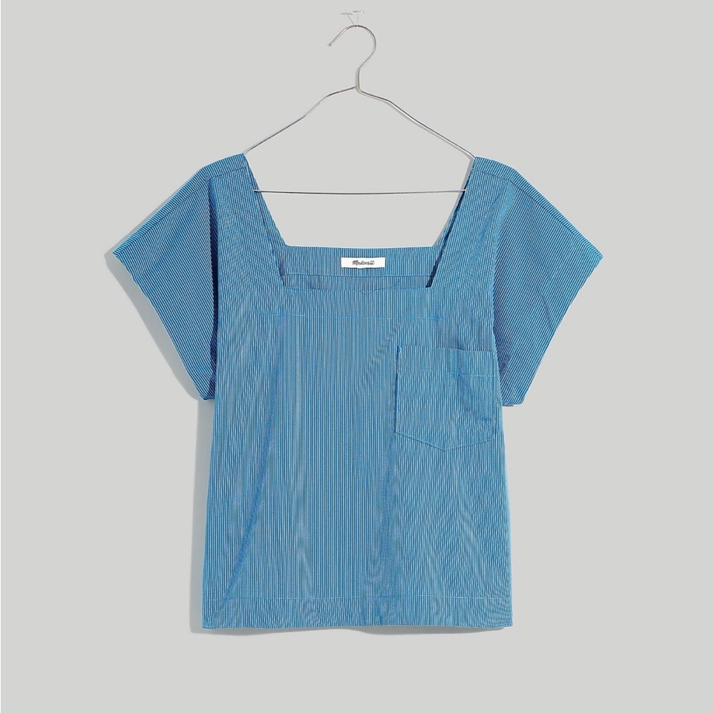 Madewell Square-Neck Top in Pinstripe L